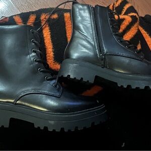 a new day Black Lace Up Boots